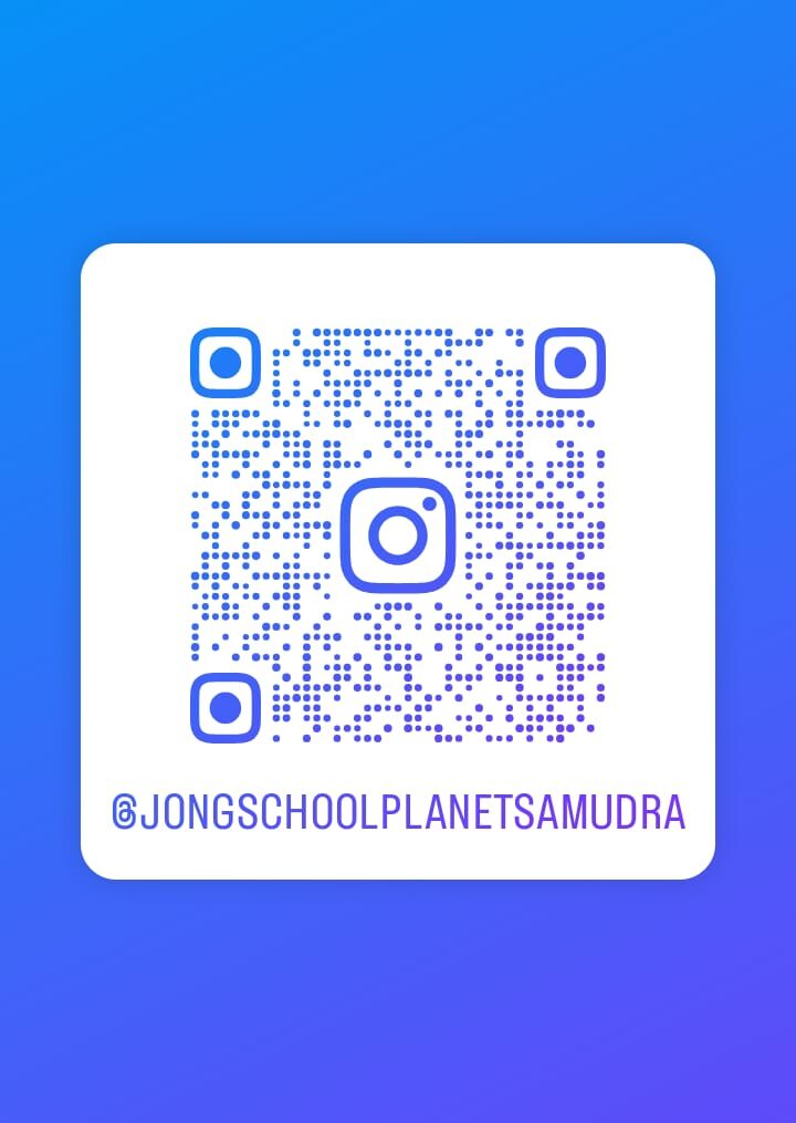 QR code linking to the Jong School Planet Samudra Instagram, @jongschoolplanetsamudra